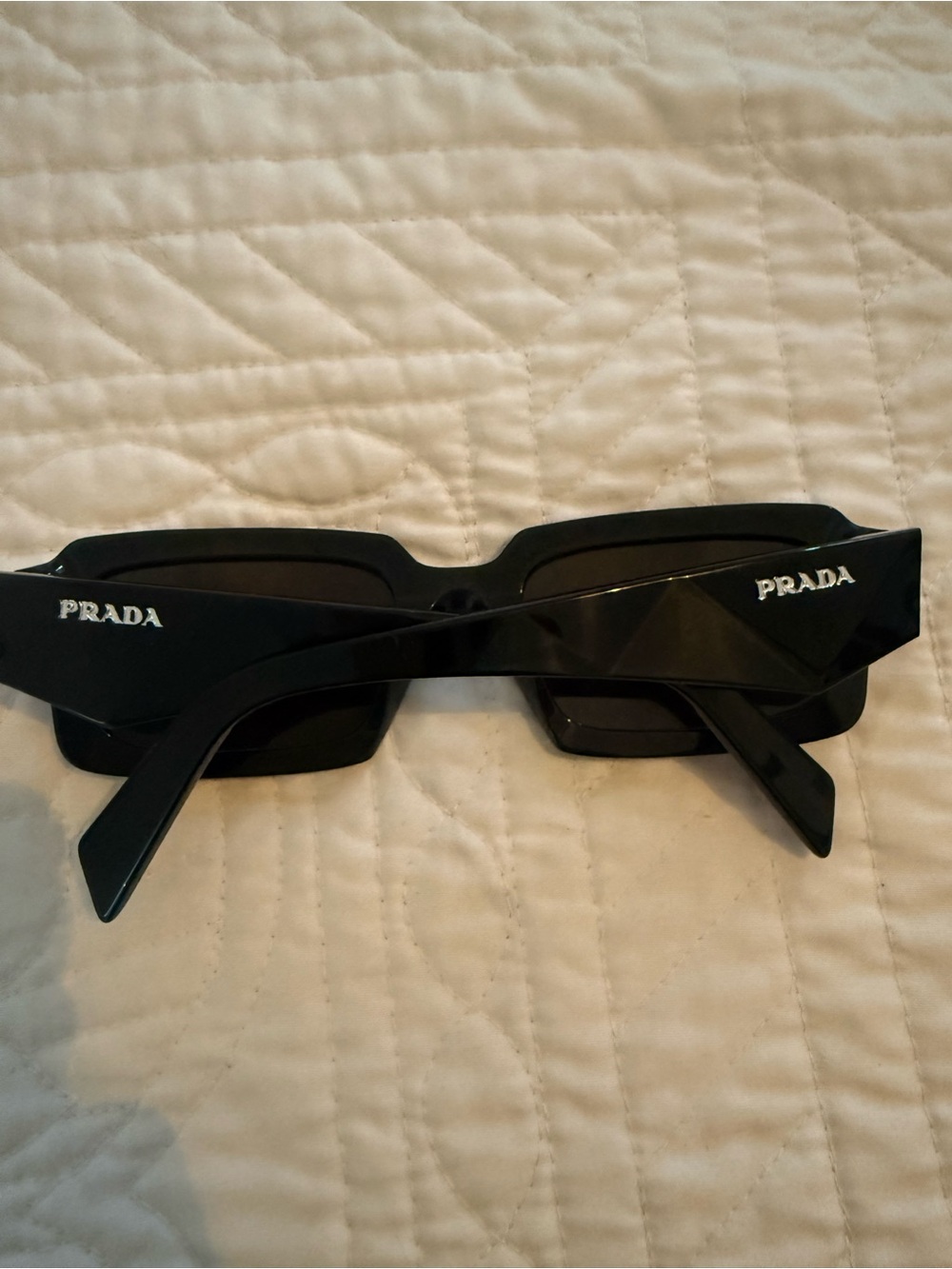 Prada Black Rectangular Sunglasses - Picture 8 of 9